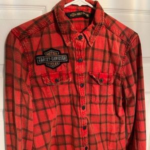 Woman’s Harley Davidson Plaid Button up Shirt
